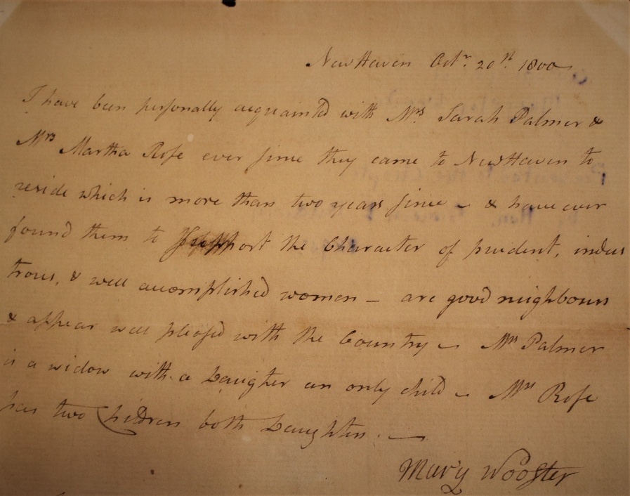 Mary Clap Wooster's signature.